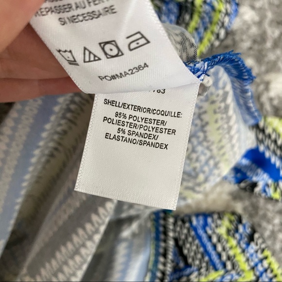 Laundry By Shelli Segal || blue green wrap dress - Picture 7 of 7